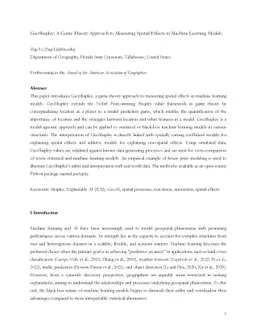 GeoShapley: A Game Theory Approach to Measuring Spatial Effects in
  Machine Learning Models