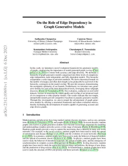 On the Role of Edge Dependency in Graph Generative Models