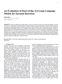An Evaluation of State-of-the-Art Large Language Models for Sarcasm
  Detection