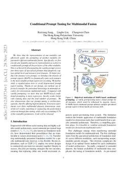 Conditional Prompt Tuning for Multimodal Fusion