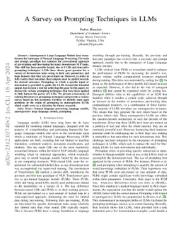 A Survey on Prompting Techniques in LLMs