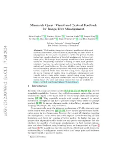 Mismatch Quest: Visual and Textual Feedback for Image-Text Misalignment
