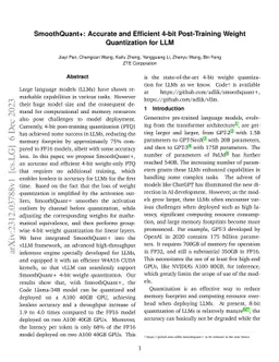 SmoothQuant+: Accurate and Efficient 4-bit Post-Training
  WeightQuantization for LLM