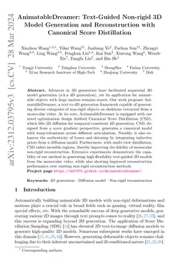 AnimatableDreamer: Text-Guided Non-rigid 3D Model Generation and
  Reconstruction with Canonical Score Distillation