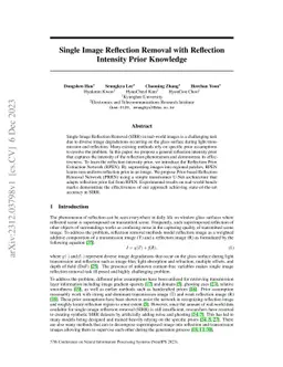Single Image Reflection Removal with Reflection Intensity Prior
  Knowledge