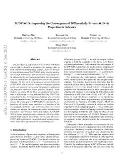 PCDP-SGD: Improving the Convergence of Differentially Private SGD via Projection in Advance