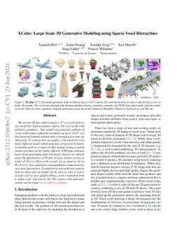 XCube: Large-Scale 3D Generative Modeling using Sparse Voxel Hierarchies