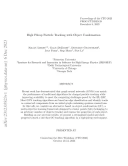 High Pileup Particle Tracking with Object Condensation