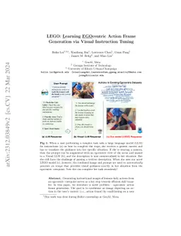 LEGO: Learning EGOcentric Action Frame Generation via Visual Instruction
  Tuning