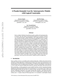 A Pseudo-Semantic Loss for Autoregressive Models with Logical
  Constraints