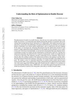 Understanding the Role of Optimization in Double Descent