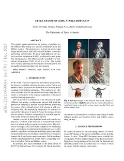 Style Transfer to Calvin and Hobbes comics using Stable Diffusion