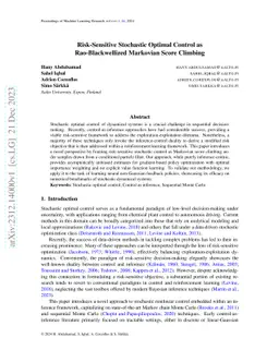 Risk-Sensitive Stochastic Optimal Control as Rao-Blackwellized Markovian
  Score Climbing
