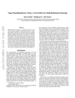 Upper Bounding Barlow Twins: A Novel Filter for Multi-Relational
  Clustering