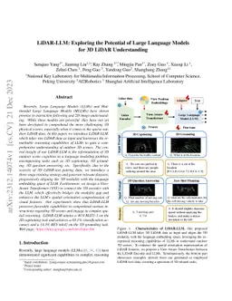 LiDAR-LLM: Exploring the Potential of Large Language Models for 3D LiDAR
  Understanding