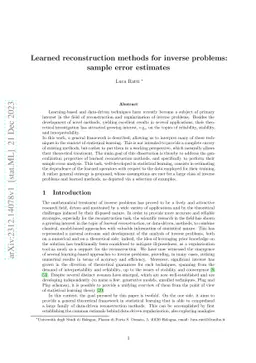 Learned reconstruction methods for inverse problems: sample error
  estimates