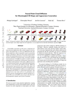 Neural Point Cloud Diffusion for Disentangled 3D Shape and Appearance
  Generation