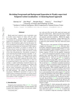 Revisiting Foreground and Background Separation in Weakly-supervised
  Temporal Action Localization: A Clustering-based Approach