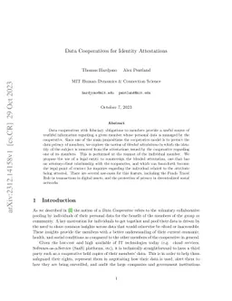 Data Cooperatives for Identity Attestations