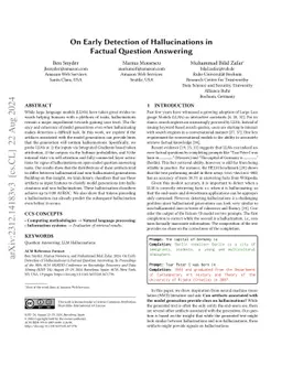 On Early Detection of Hallucinations in Factual Question Answering