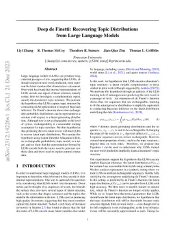 Deep de Finetti: Recovering Topic Distributions from Large Language
  Models