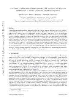 AI-Lorenz: A physics-data-driven framework for black-box and gray-box
  identification of chaotic systems with symbolic regression