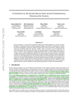 Contextual Feature Selection with Conditional Stochastic Gates