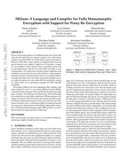 HElium: A Language and Compiler for Fully Homomorphic Encryption with
  Support for Proxy Re-Encryption