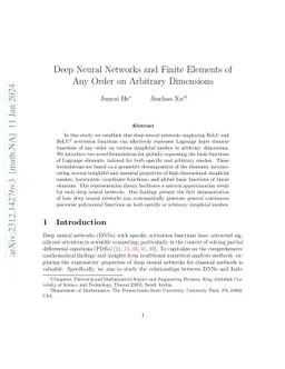 Deep Neural Networks and Finite Elements of Any Order on Arbitrary
  Dimensions
