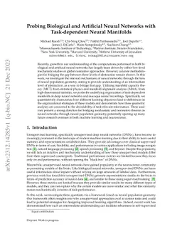 Probing Biological and Artificial Neural Networks with Task-dependent
  Neural Manifolds