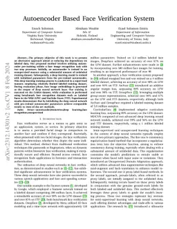 Autoencoder Based Face Verification System