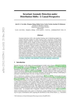 Invariant Anomaly Detection under Distribution Shifts: A Causal
  Perspective