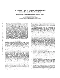 DP-AdamBC: Your DP-Adam Is Actually DP-SGD (Unless You Apply Bias
  Correction)