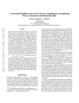 A Generalized Shuffle Framework for Privacy Amplification: Strengthening
  Privacy Guarantees and Enhancing Utility