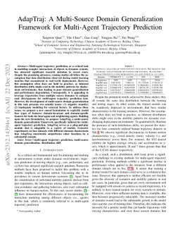 AdapTraj: A Multi-Source Domain Generalization Framework for Multi-Agent
  Trajectory Prediction