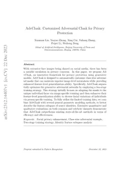 AdvCloak: Customized Adversarial Cloak for Privacy Protection