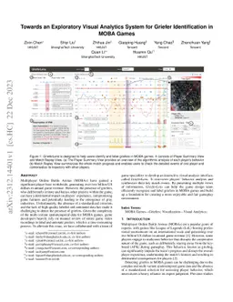 Towards an Exploratory Visual Analytics System for Griefer
  Identification in MOBA Games