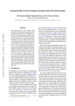 Asymmetric Bias in Text-to-Image Generation with Adversarial Attacks