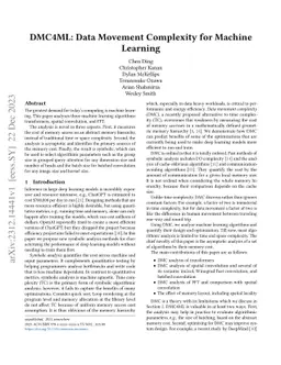 DMC4ML: Data Movement Complexity for Machine Learning