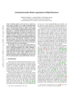 Attacking Byzantine Robust Aggregation in High Dimensions