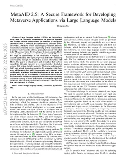 MetaAID 2.5: A Secure Framework for Developing Metaverse Applications
  via Large Language Models