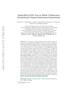 SurgicalPart-SAM: Part-to-Whole Collaborative Prompting for Surgical
  Instrument Segmentation