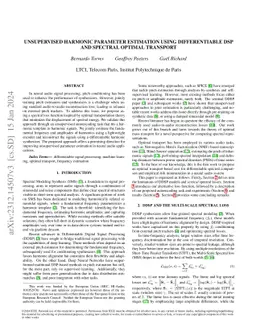 Unsupervised Harmonic Parameter Estimation Using Differentiable DSP and
  Spectral Optimal Transport