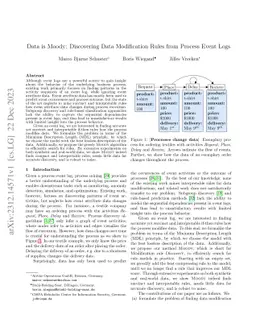 Data is Moody: Discovering Data Modification Rules from Process Event
  Logs