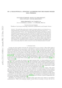 On a Near-Optimal \& Efficient Algorithm for the Sparse Pooled Data
  Problem