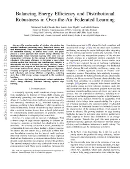 Balancing Energy Efficiency and Distributional Robustness in
  Over-the-Air Federated Learning