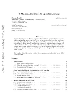 A Mathematical Guide to Operator Learning