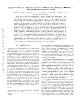 Engineered Ordinary Differential Equations as Classification Algorithm
  (EODECA): thorough characterization and testing