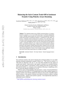 Balancing the Style-Content Trade-Off in Sentiment Transfer Using
  Polarity-Aware Denoising