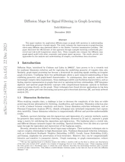 Diffusion Maps for Signal Filtering in Graph Learning